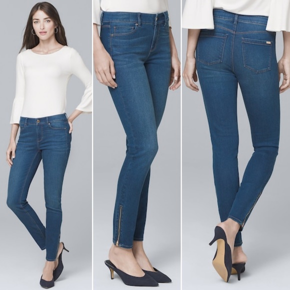 White House Black Market Denim - WHBM Skinny Leg Ankle Zip Jeans